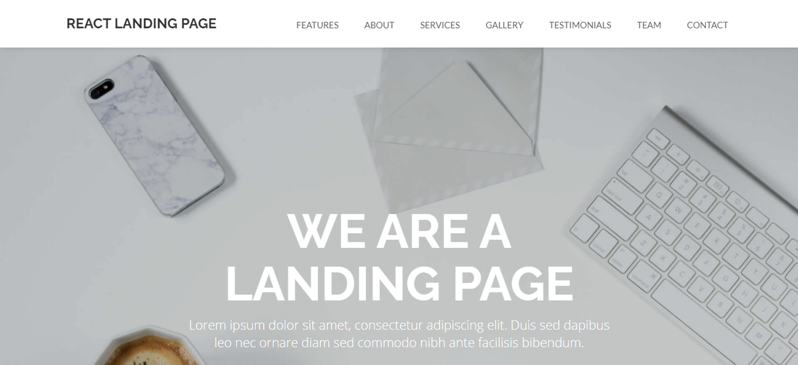Free React.js Langding Page Tempalte