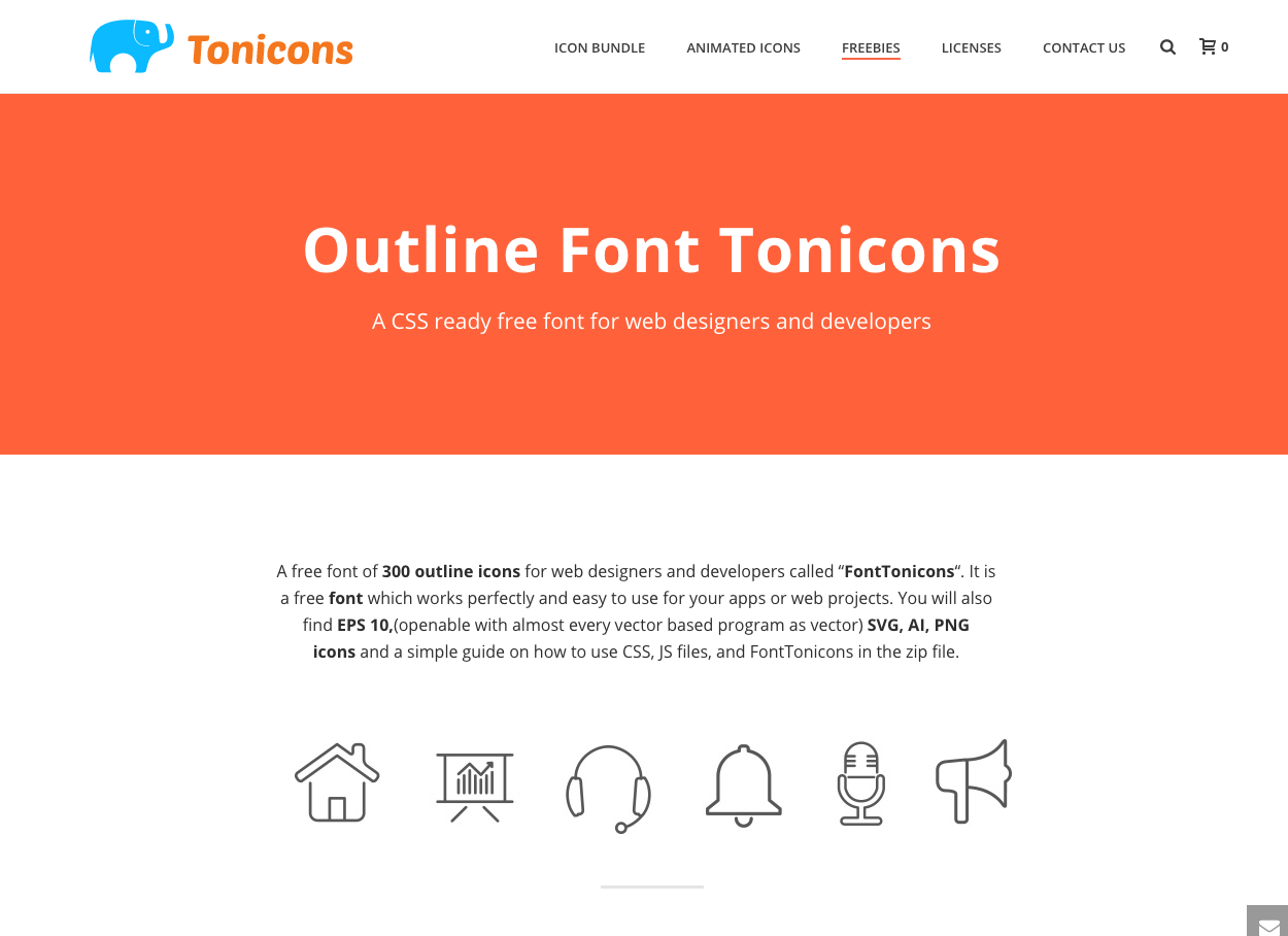 Tonicons - Free Line Icon Packs