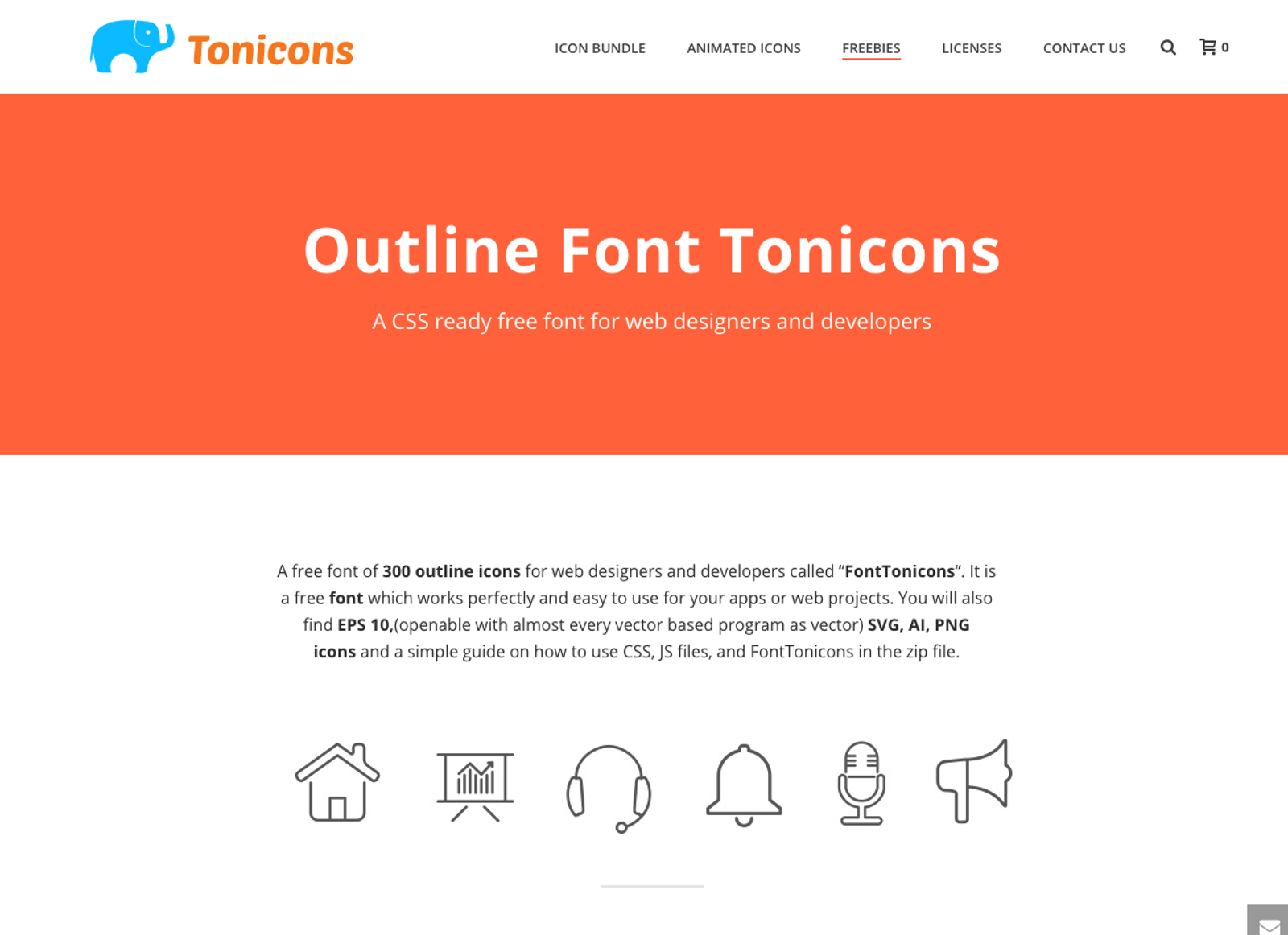 Tonicons - Free Line Icon Packs