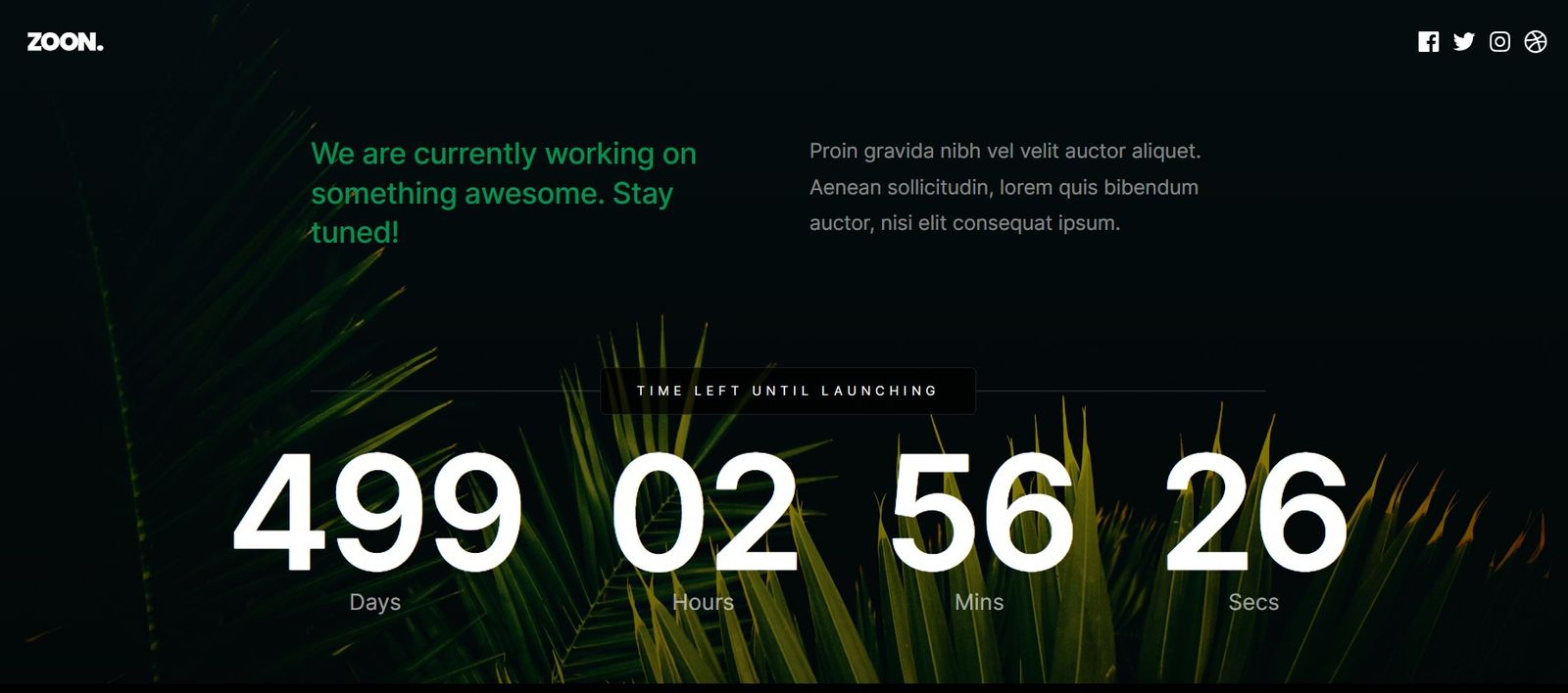 Zoon - Free Coming Soon Website Template