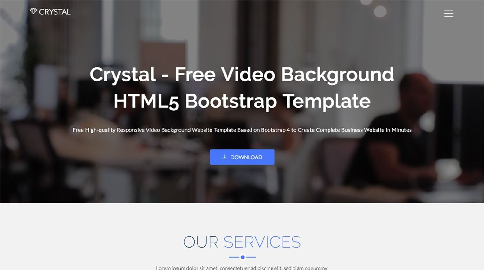6. Crystal Free Video Background Template