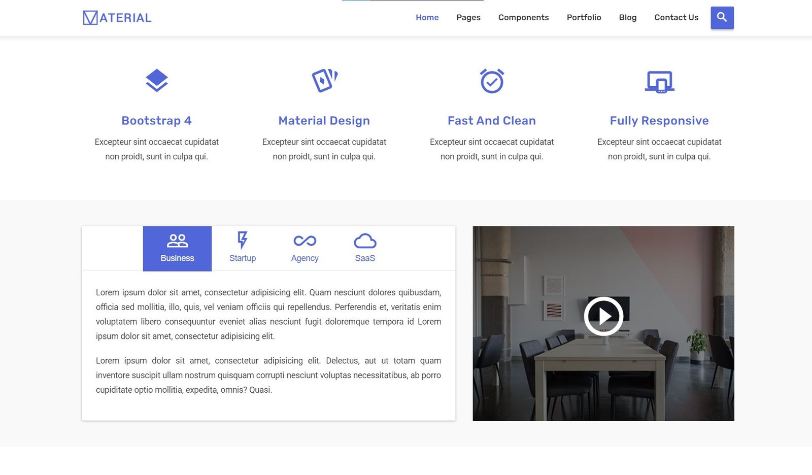 Material - Bootstrap Landing Page