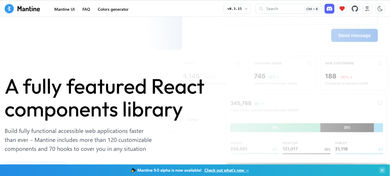 Matine UI React - React Component Libraries