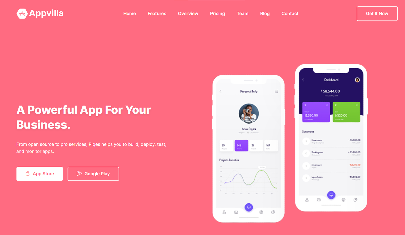 AppVilla - Free App Landing Page Templates