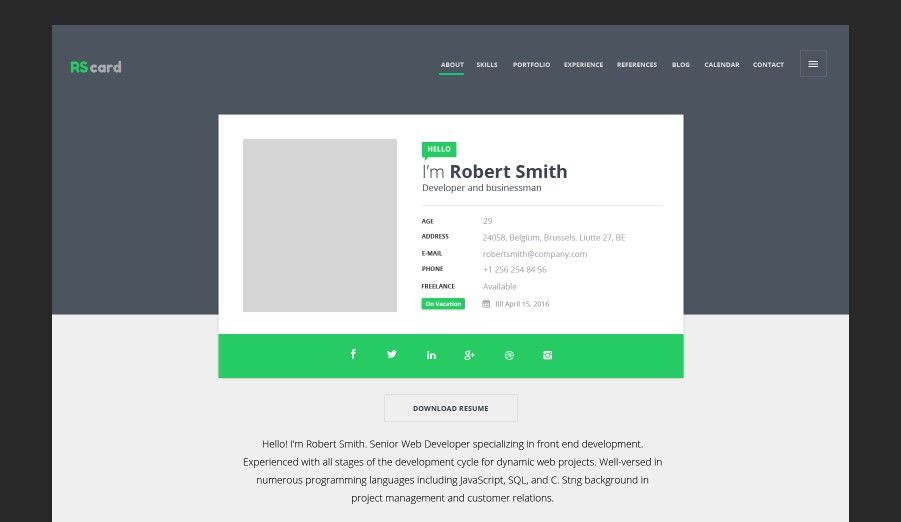 rscard material design template