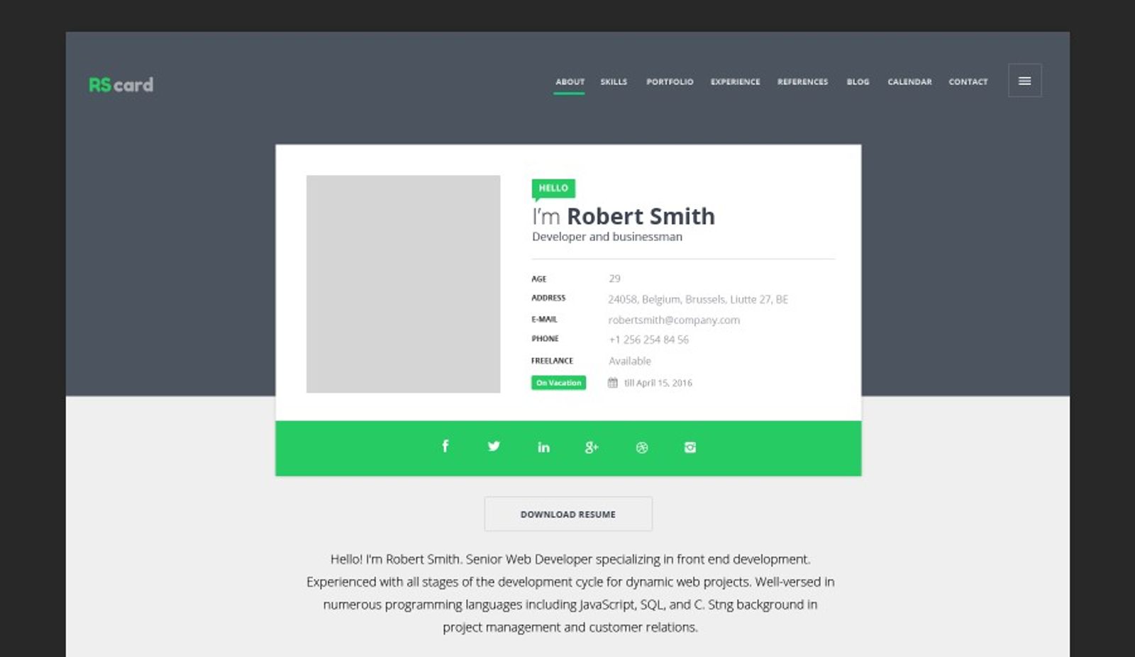 rscard material design template