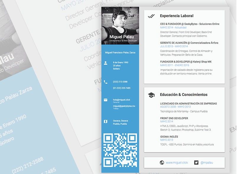 resume template material design