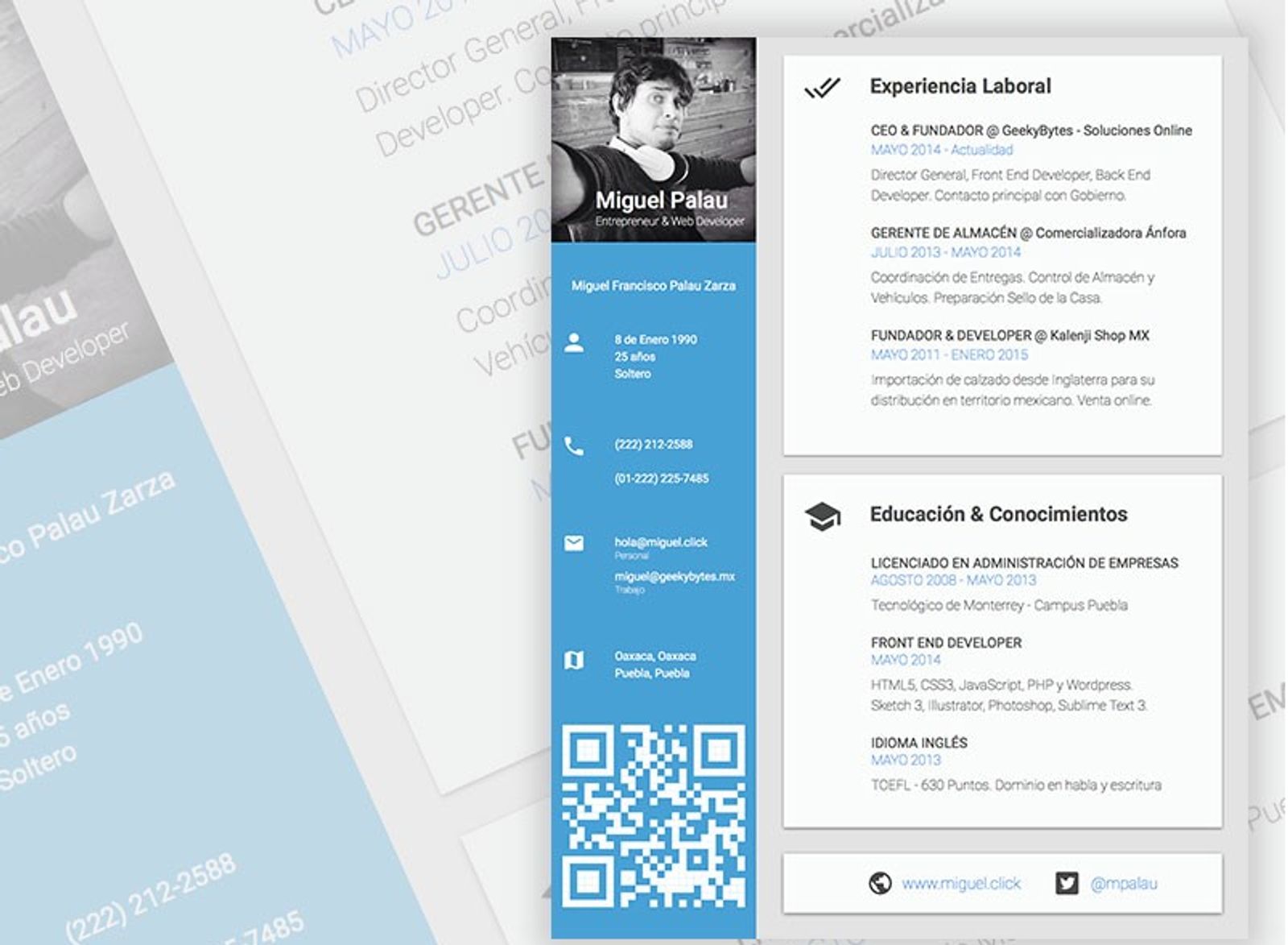 resume template material design