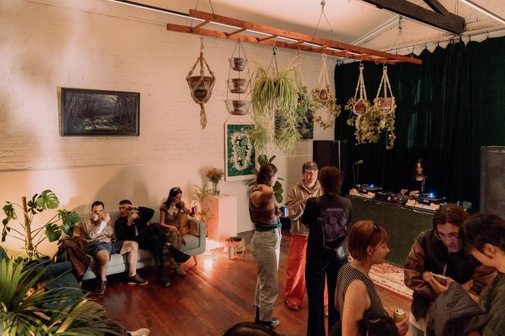 People hanging out at Poynton Studios