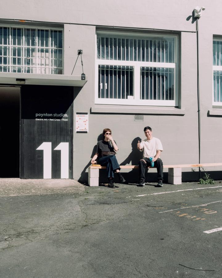 Chilling outside Poynton Studios