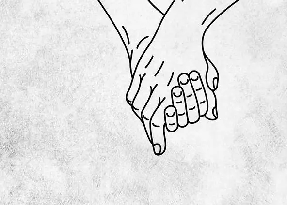 Illustration of two linked hands