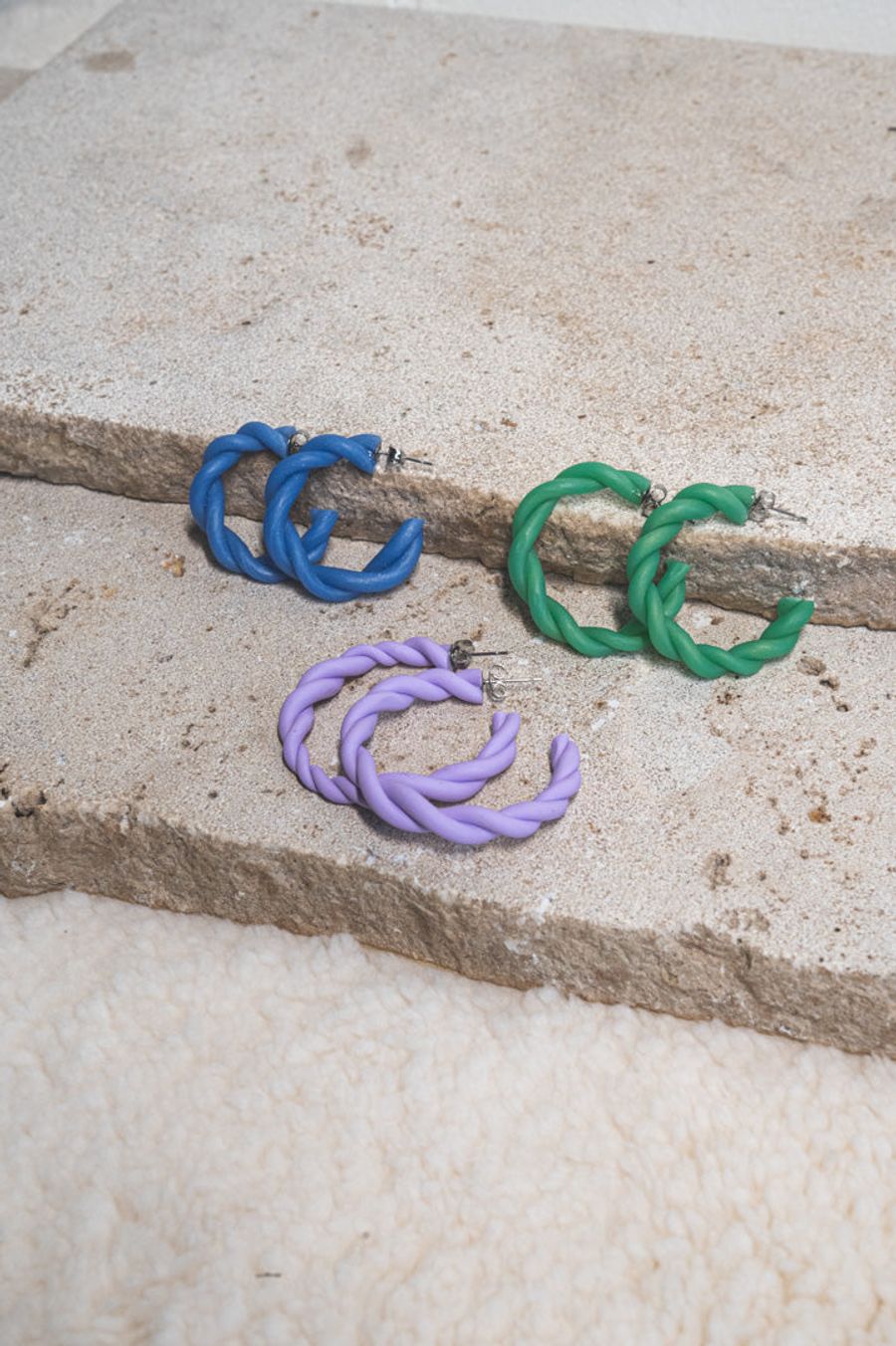 Elin - Set van 3: Boucles d'oreilles en argile polymère faites main