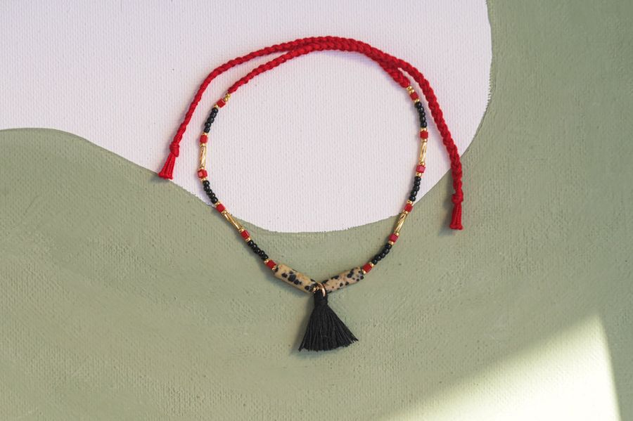 Noor - enkelbandje: Handmade macramé accessory