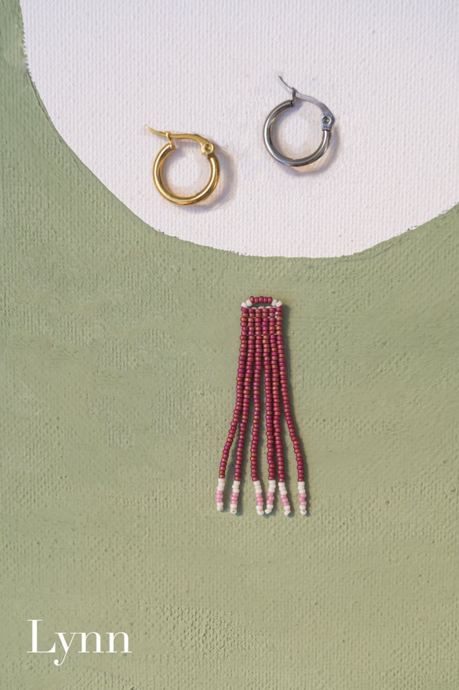 Lynn - Hanger: Pendientes de cuentas de cristal hechos a mano