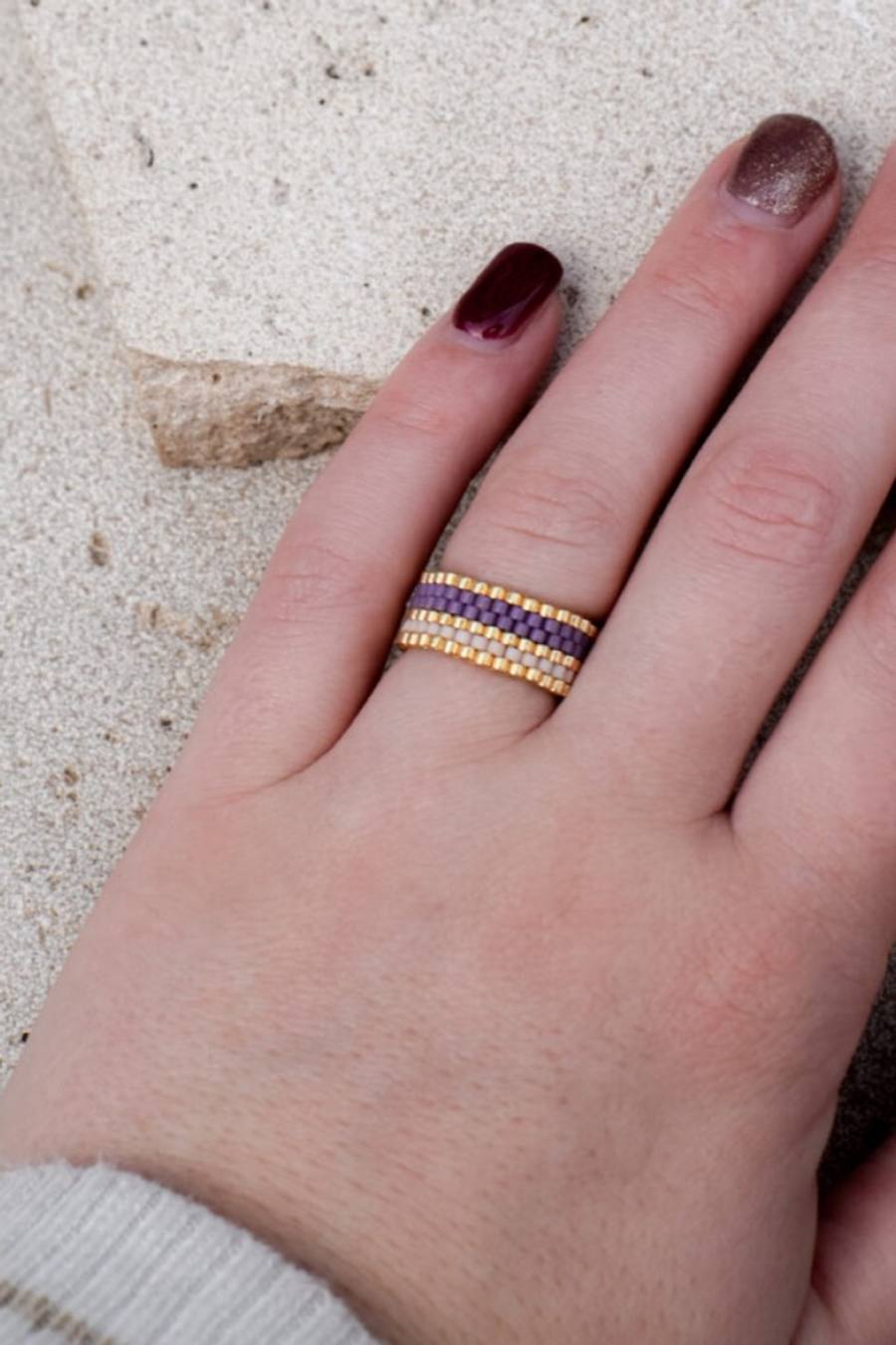 Bella: Handmade glass bead ring