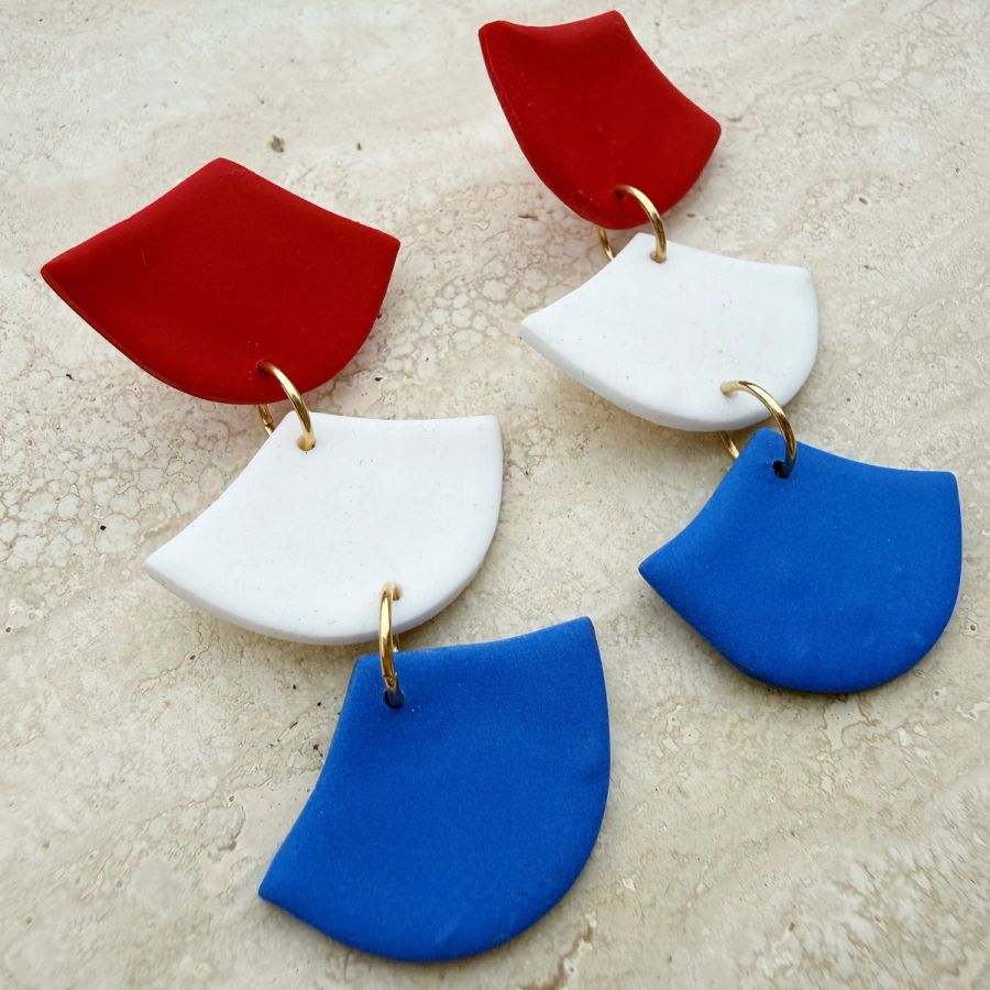 III: Boucles d'oreilles en argile polymère faites main