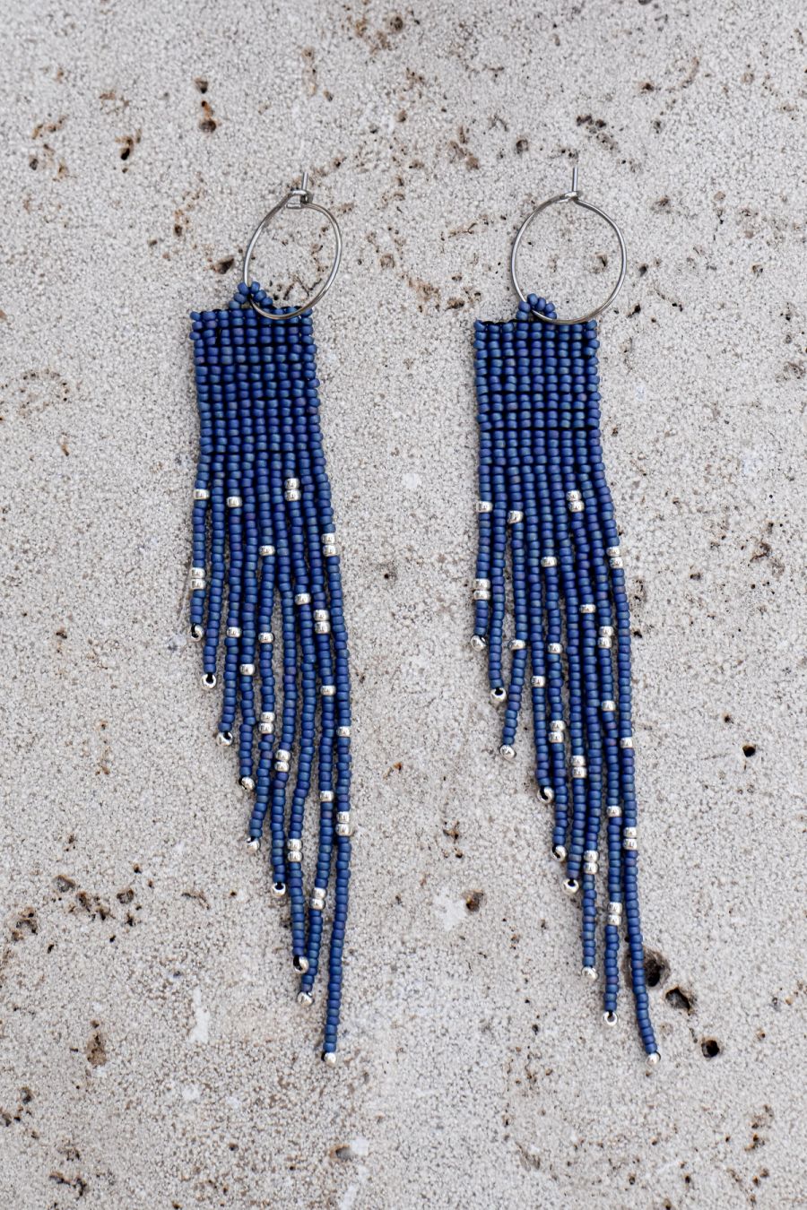 Star - Blue: Pendientes de cuentas de cristal hechos a mano