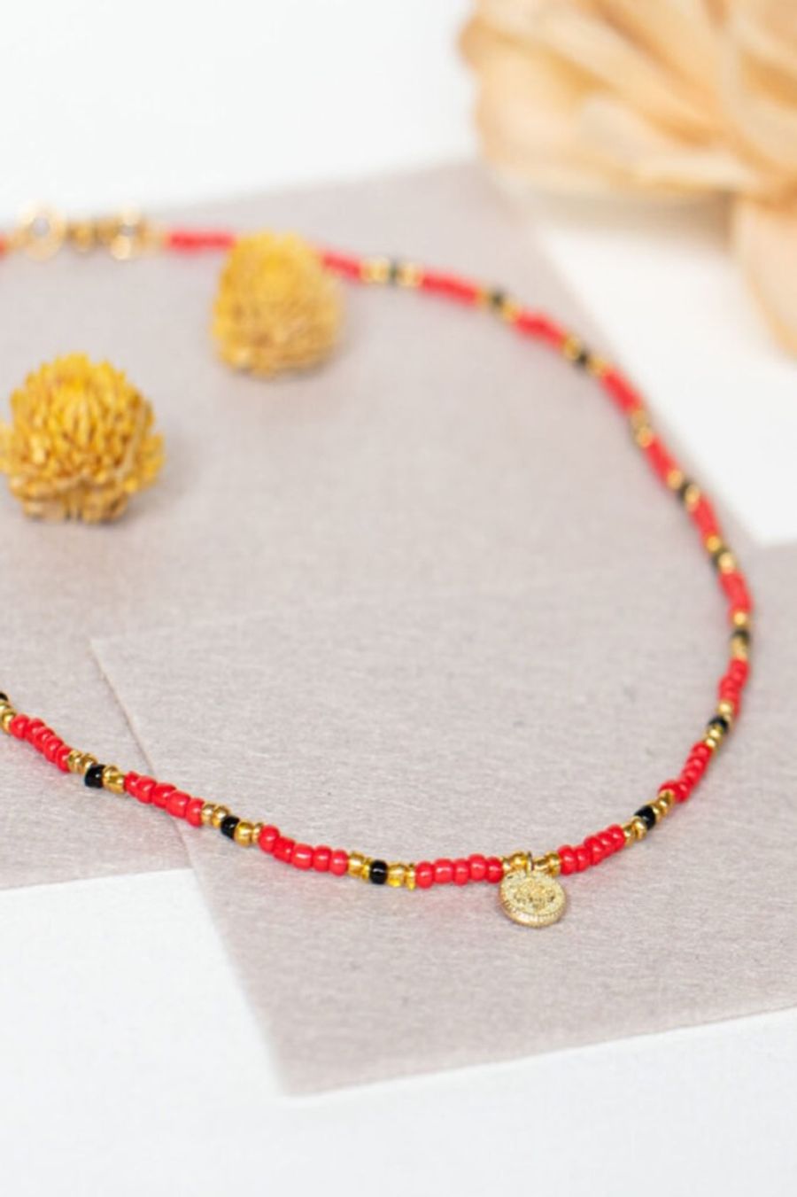 Maya - ketting: Collar de cuentas de cristal hecho a mano
