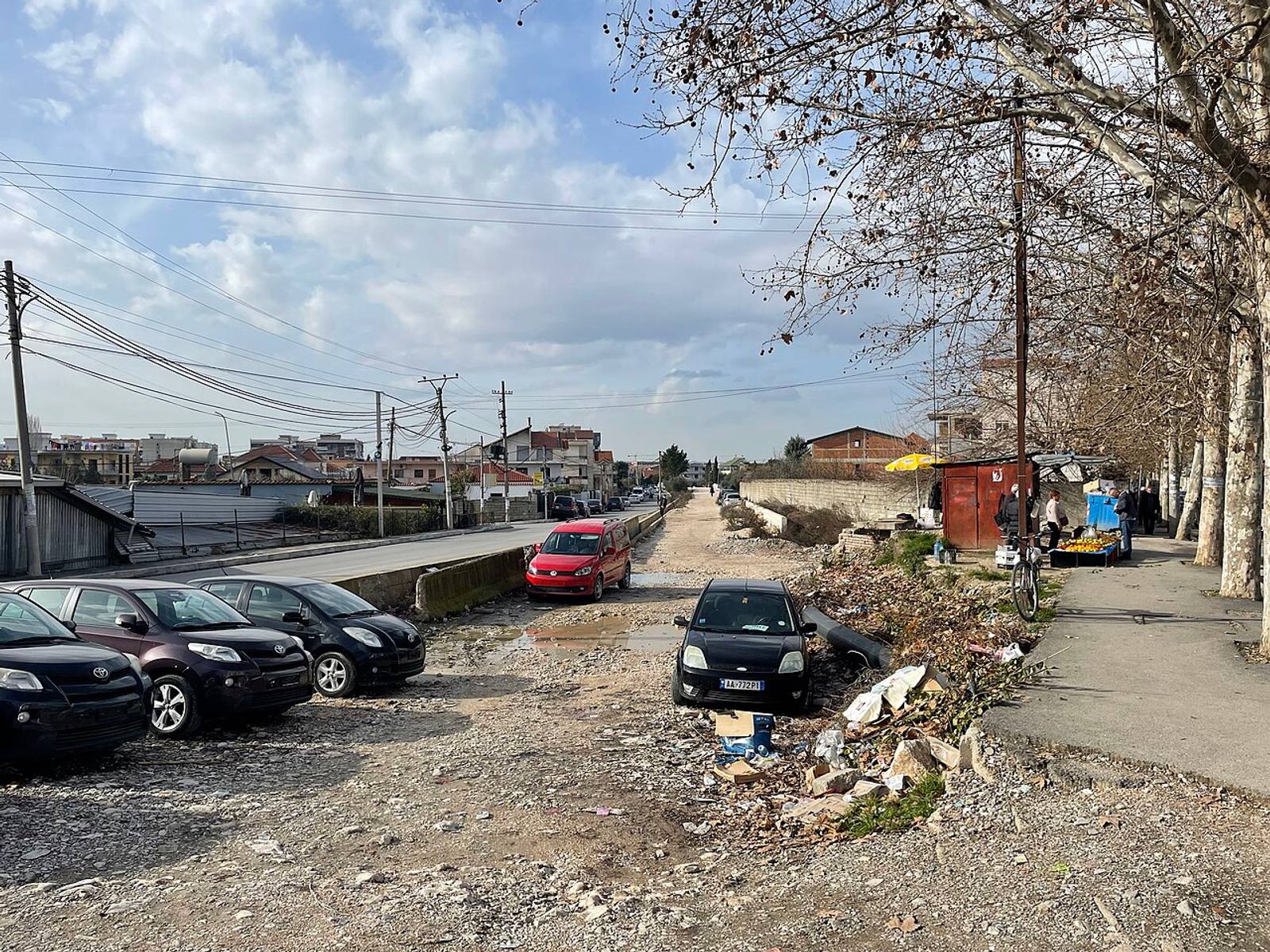 Former railbed on Rruga Kastriotët, Tirana