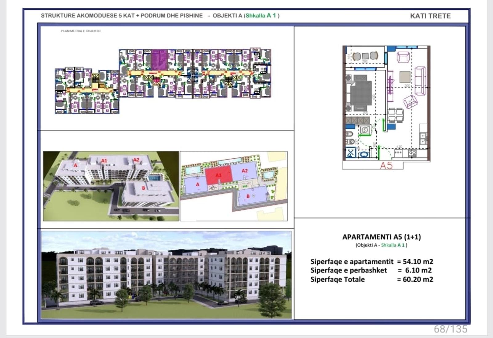 Wohnung 1+1 zum Kauf in Golem, Durrës, 60.2 m², Neubau