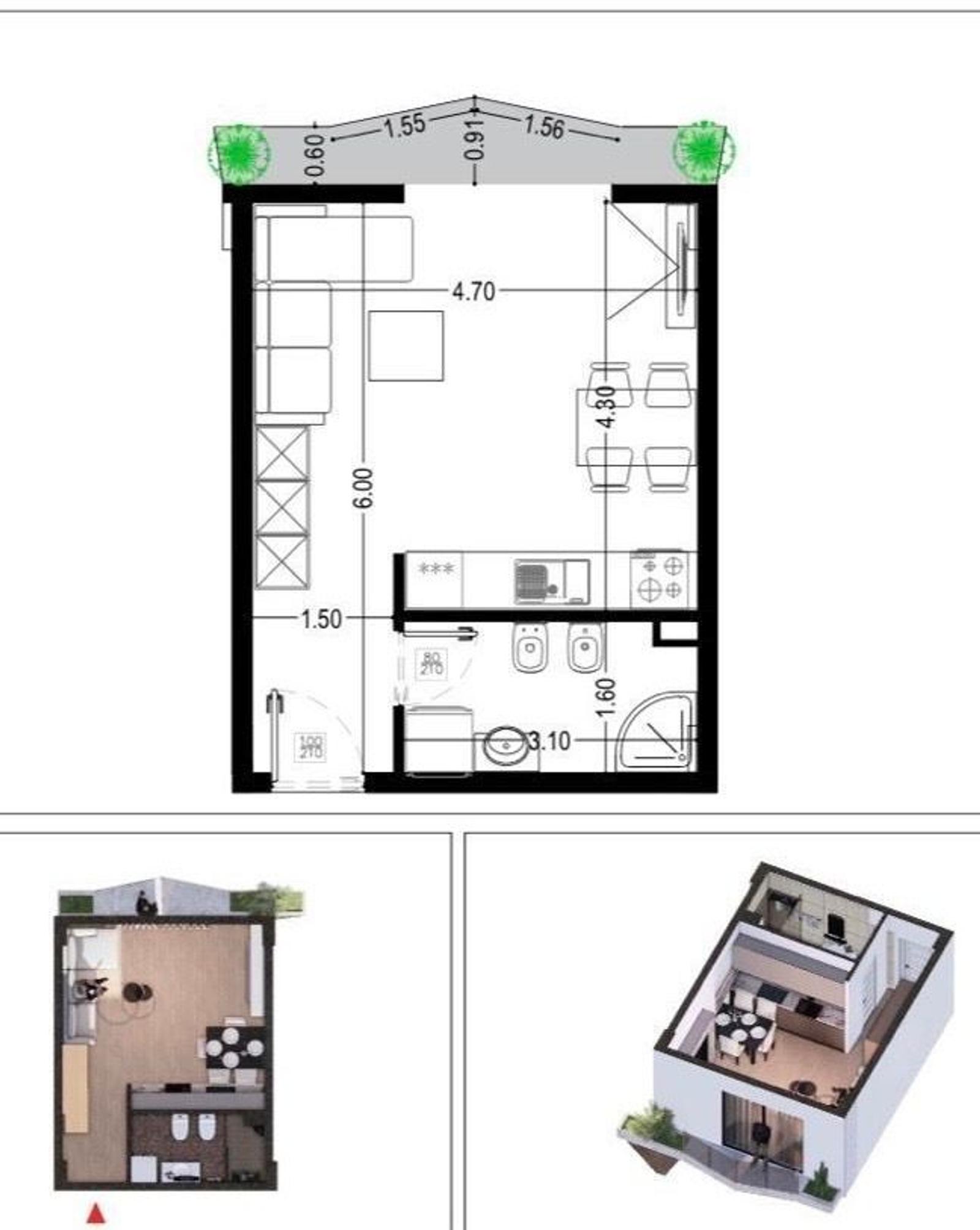 Studio on the 2nd floor in a new complex, Spille, 39.87 m², Durres