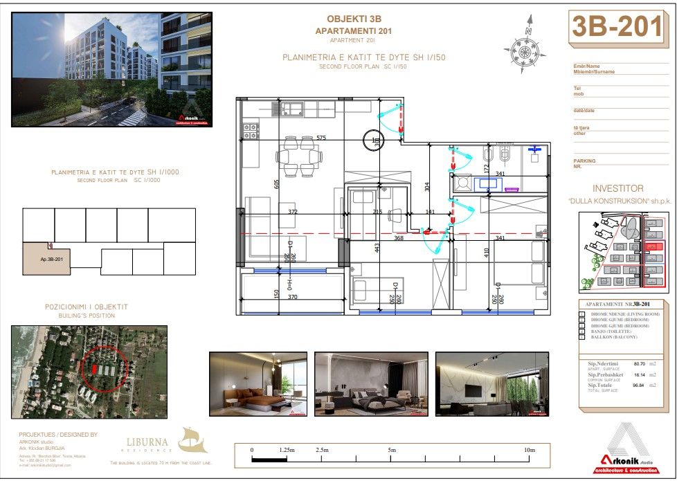 Shitet Apartament 2+1 | Kompleksi Liburna, Golem, Durrës
