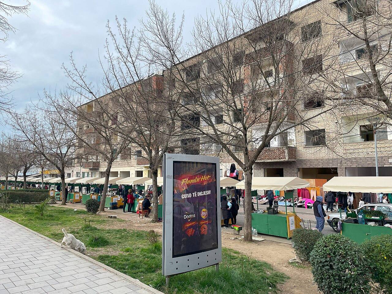 Street market in Kombinat, Tirana