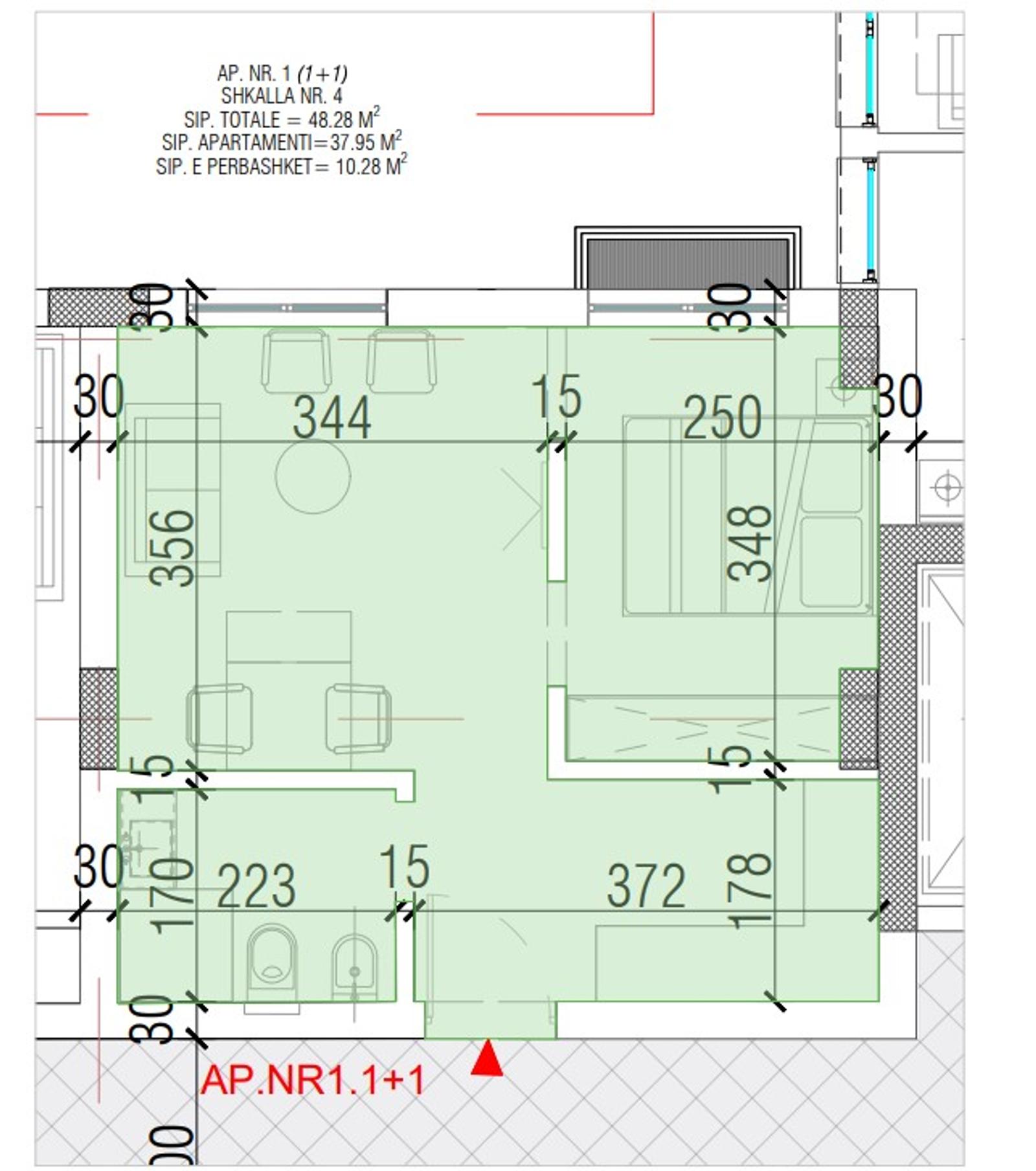 Wohnung 1+1 zum Kauf in Golem, Durrës, 48 m², nah am Meer — Foto 3 von 3