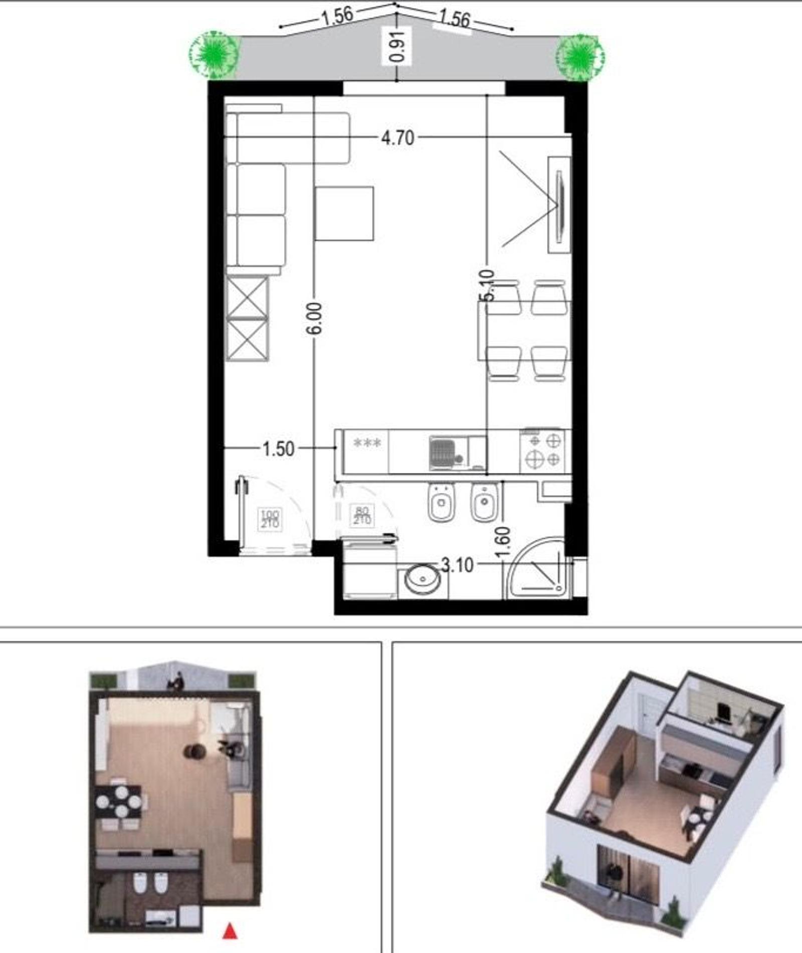 Studio in a new complex, Spille, 43.39 m², Durres