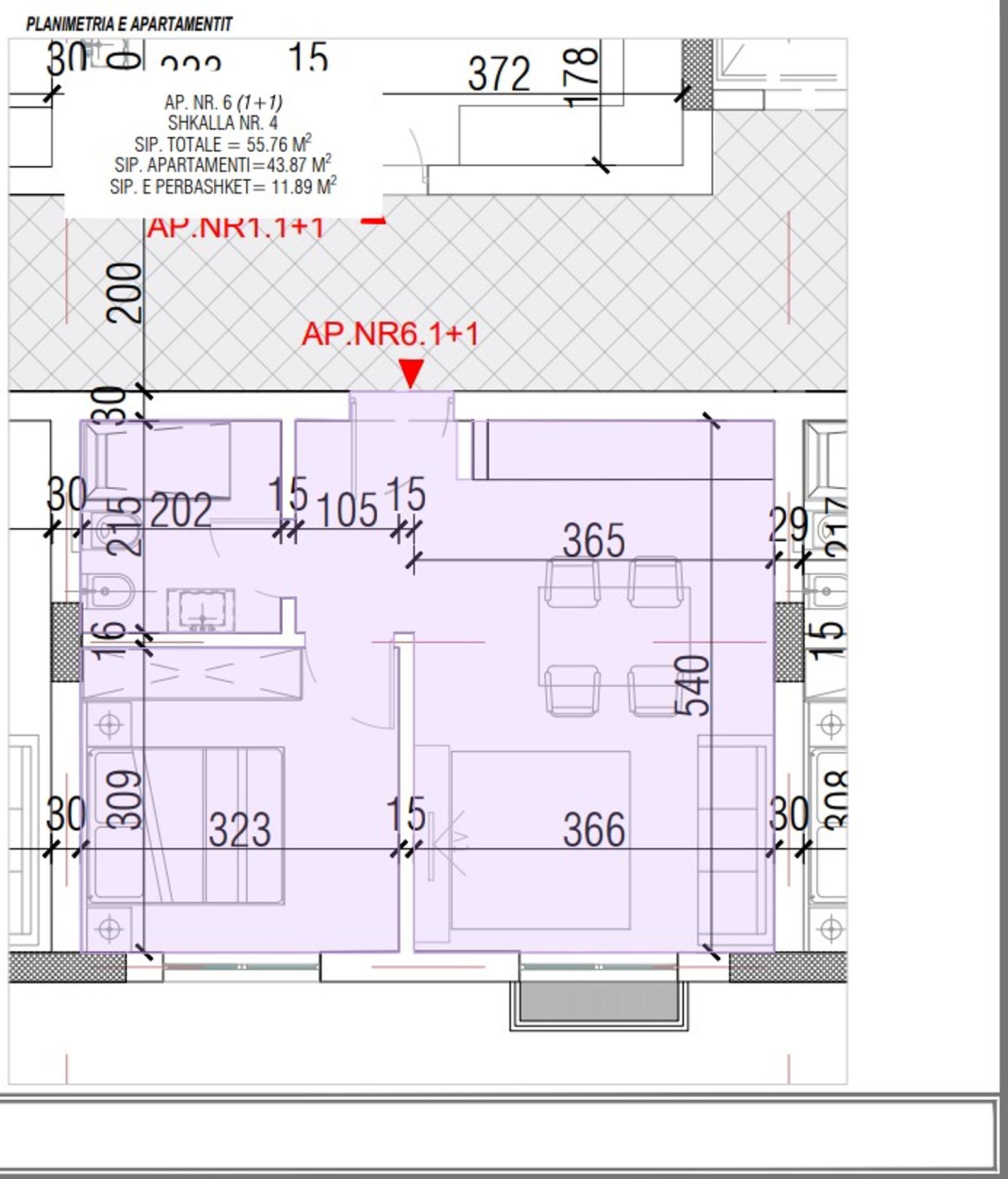 Wohnung 1+1 zum Kauf in Golem, Durrës, 56 m², nah am Meer — Foto 3 von 4
