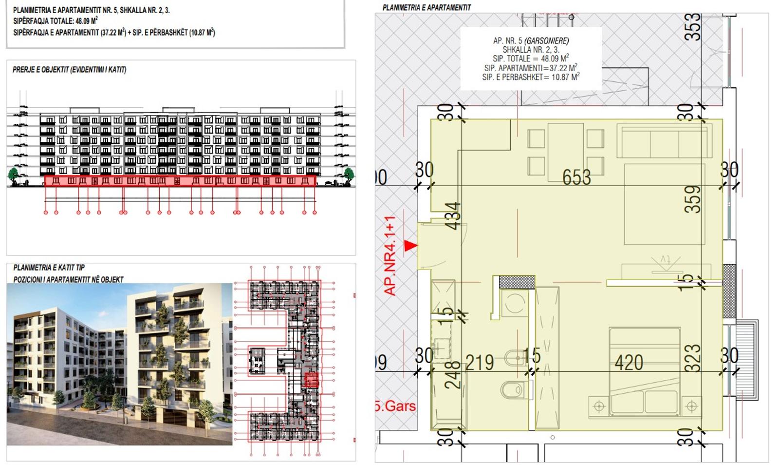 Monolocale, in vendita, Golem, Durazzo, 48 m², vicino al mare — foto 3 di 4