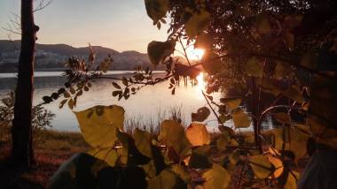 Sunset over the Artificial Lake in the Grand Park, Tirana — DenisaRucaj