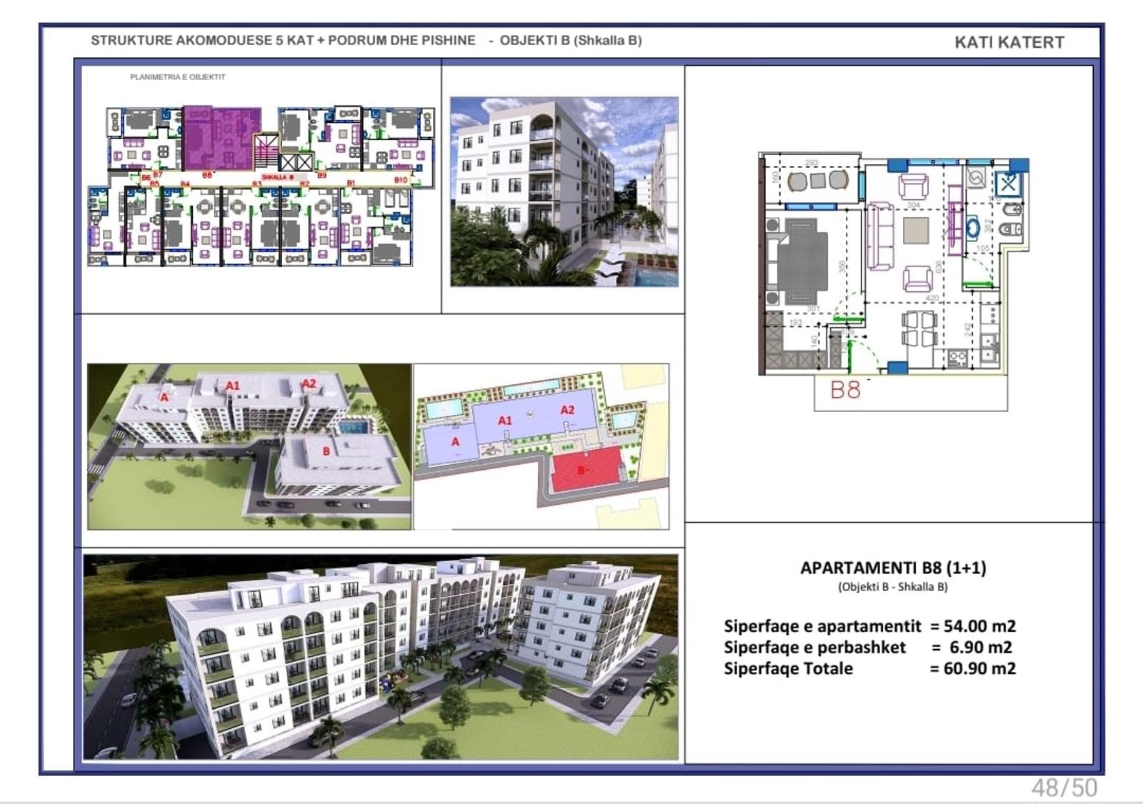 Wohnung 1+1 zum Kauf in Golem, Durrës, 60.9 m²