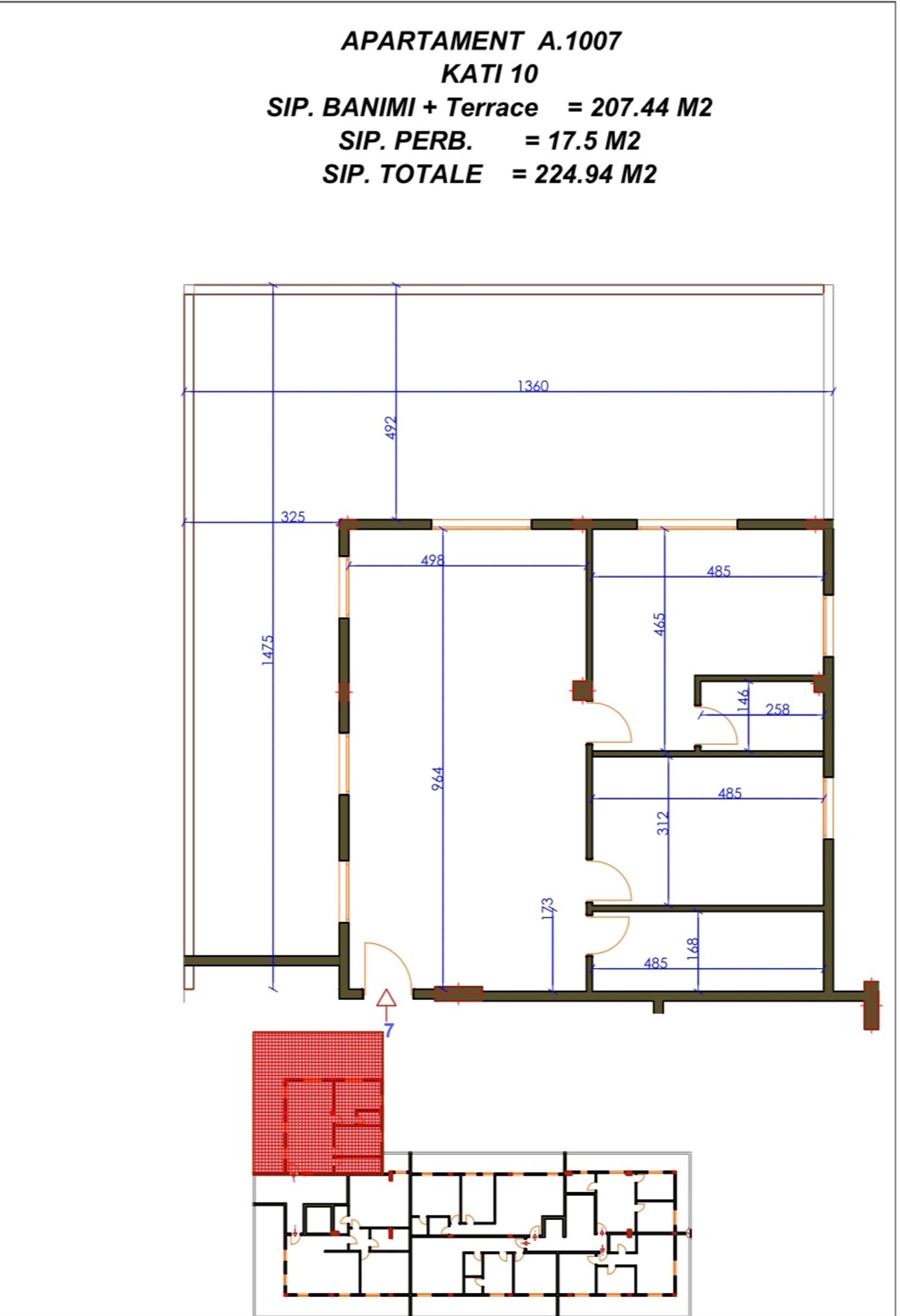 Penthouse, in vendita, Centro città, Shëngjin, 256 m², vista mare — foto 3 di 8
