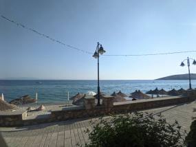 The seafront walk and beach at Qeparo on the Ionian coast, Albania — Leeturtle