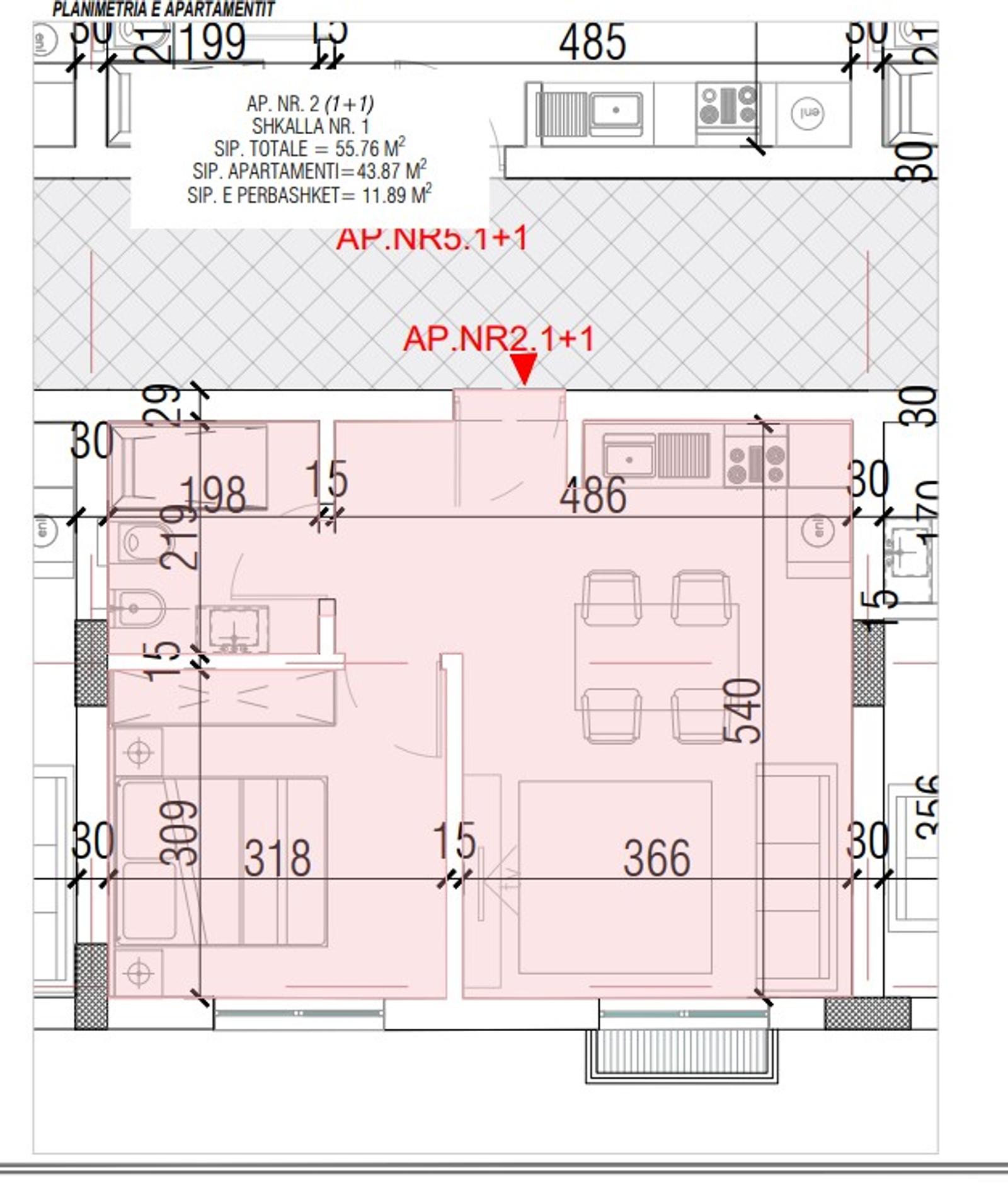Wohnung 1+1 zum Kauf in Golem, Durrës, 56 m², nah am Meer — Foto 3 von 4