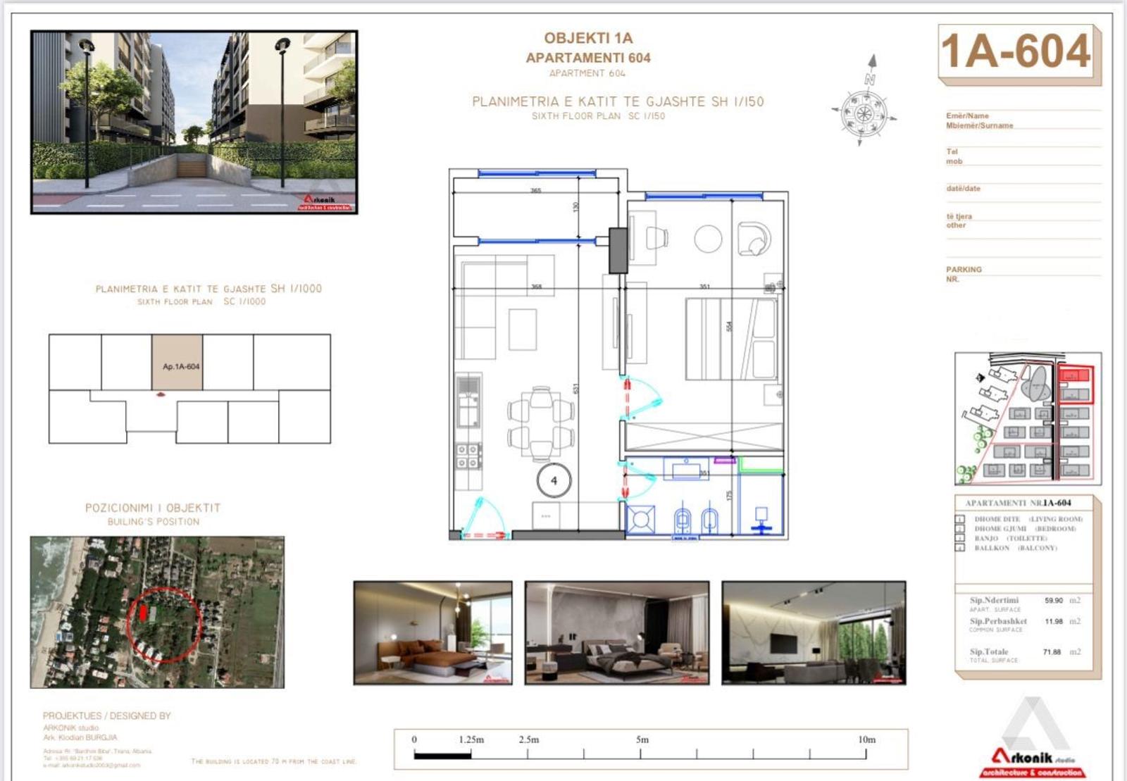 Apartament 1+1, në shitje, Golemi, Durrësi, 73 m², pamje nga deti — foto 7 nga 9