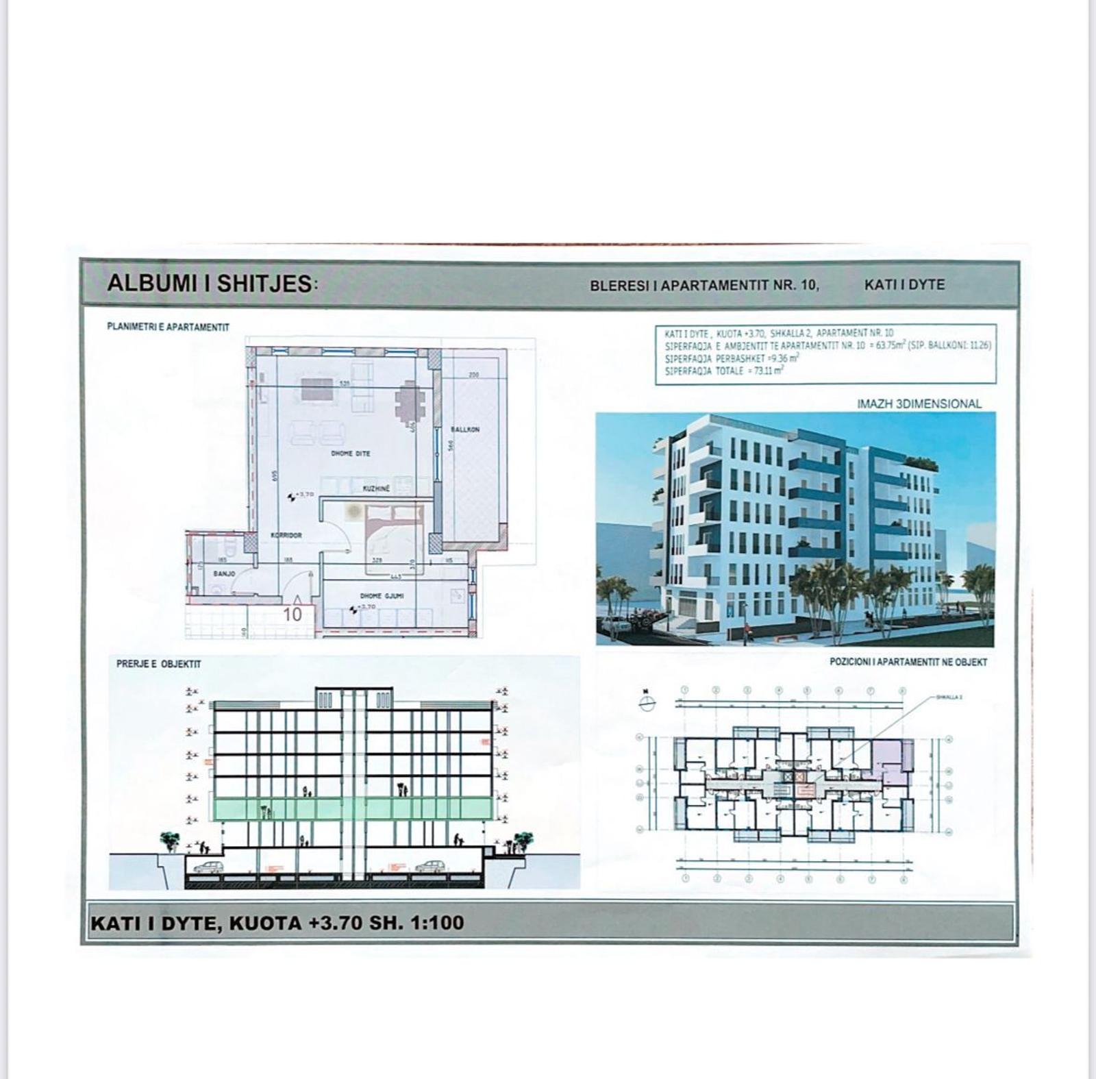 Wohnung 1+1 zum Kauf in Golem, Durrës, 62 m², Meerblick — Foto 4 von 4