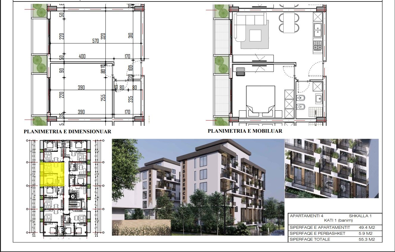 Shitet Apartament 1+1 | Mali i Robit, Durrës