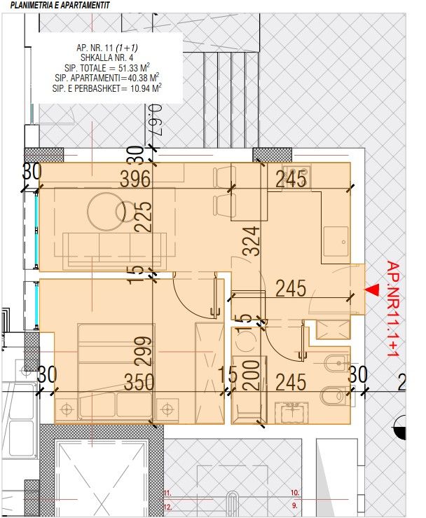 Shitet Apartament 1+1 | Ndërtim i Ri, Pranë Detit