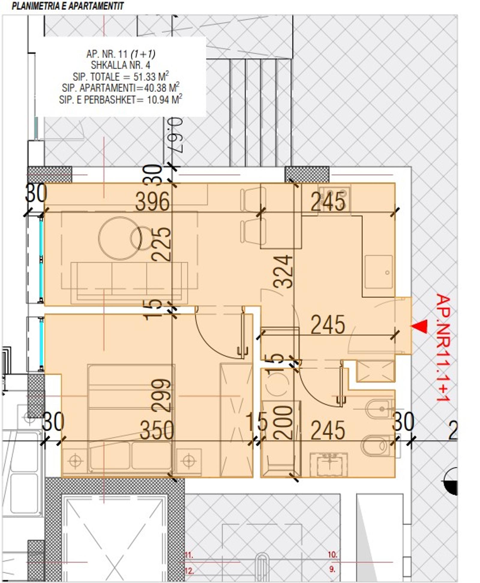 Wohnung 1+1 zum Kauf in Golem, Durrës, 51 m², nah am Meer — Foto 3 von 4