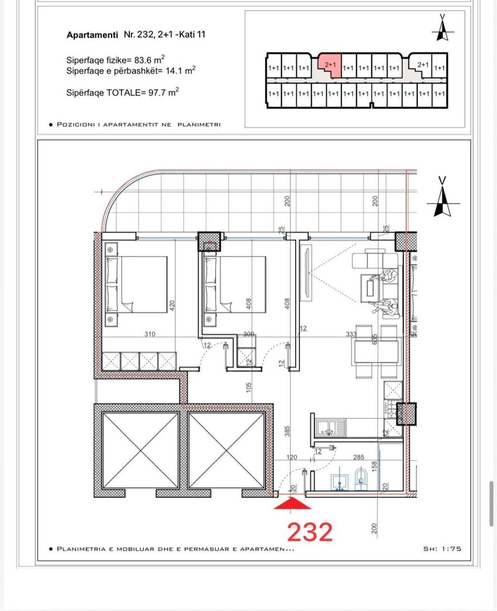 Appartamento 2+1, in vendita, Shëngjin, 97.7 m², nuova costruzione — foto 9 di 11