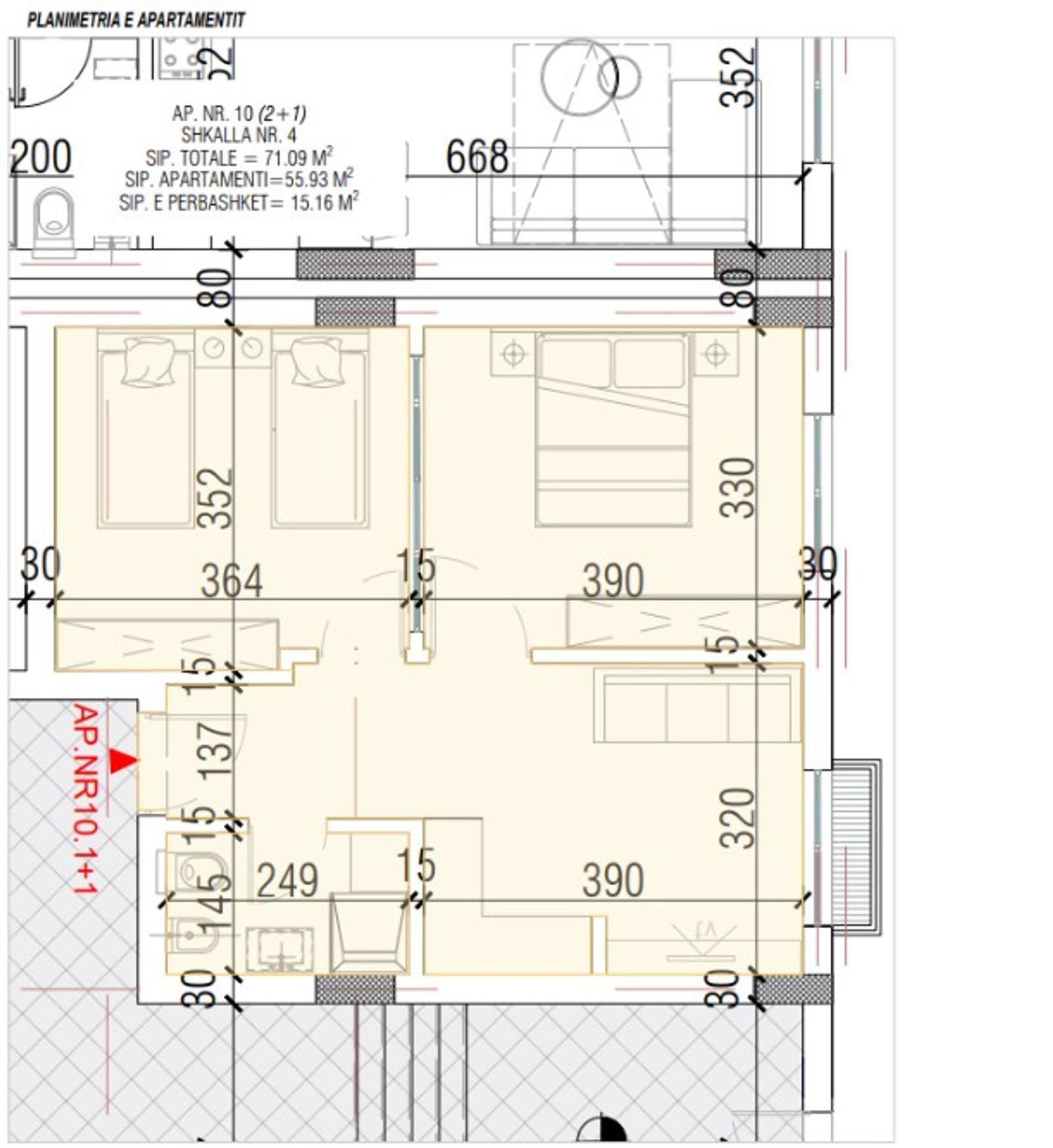 Wohnung 2+1 zum Kauf in Golem, Durrës, 71 m², nah am Meer — Foto 3 von 4