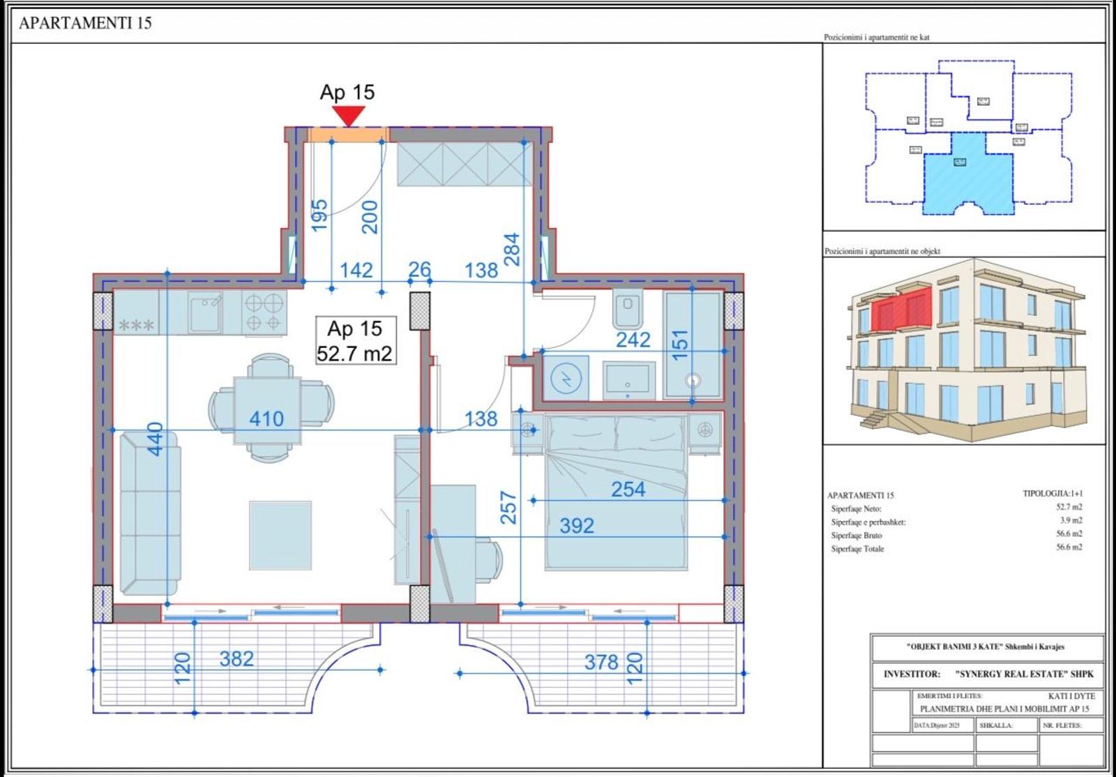 Wohnung 1+1 zum Kauf in Shkëmbi, Durrës, 56.6 m², Neubau — Foto 1 von 9