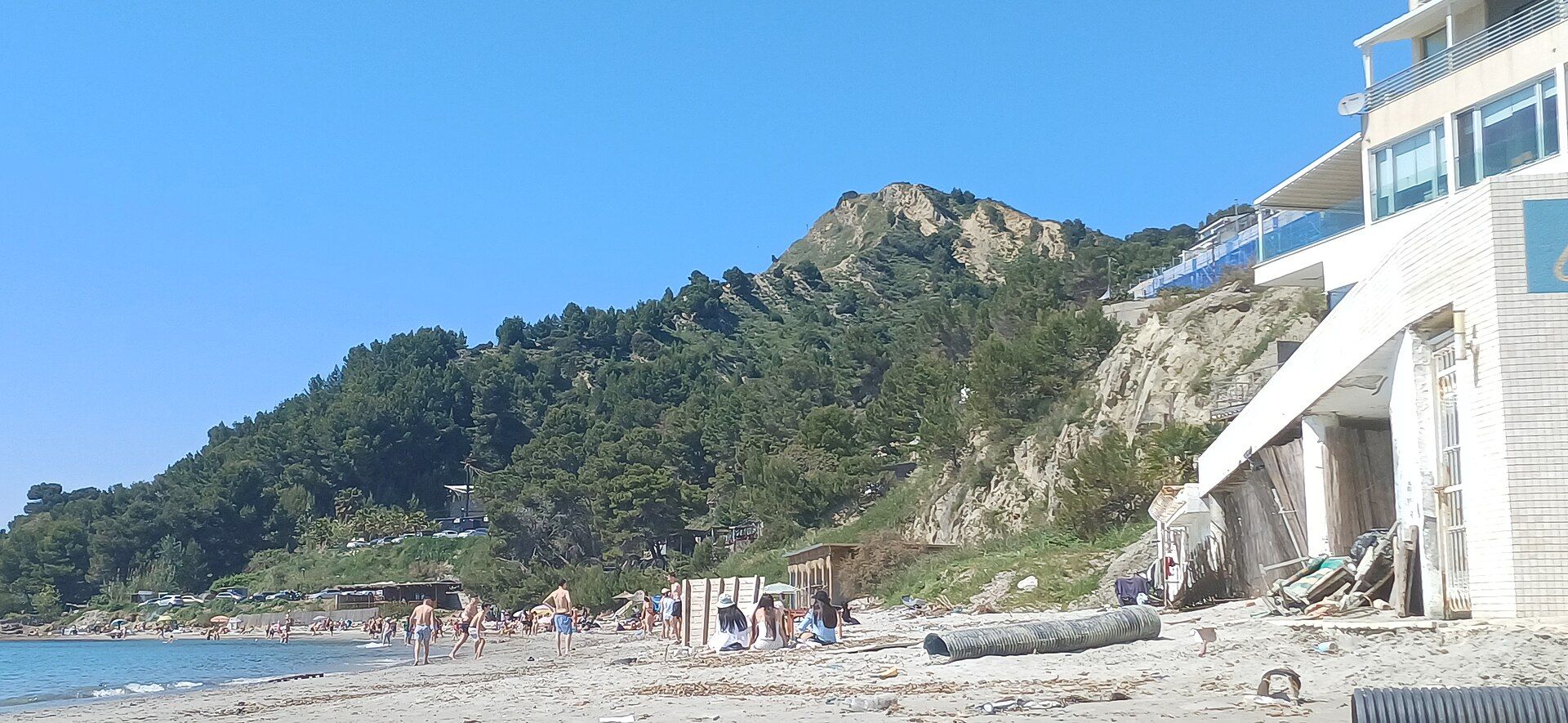 Currila beach below the wooded hill, Durrës, Albania — Joseph2302