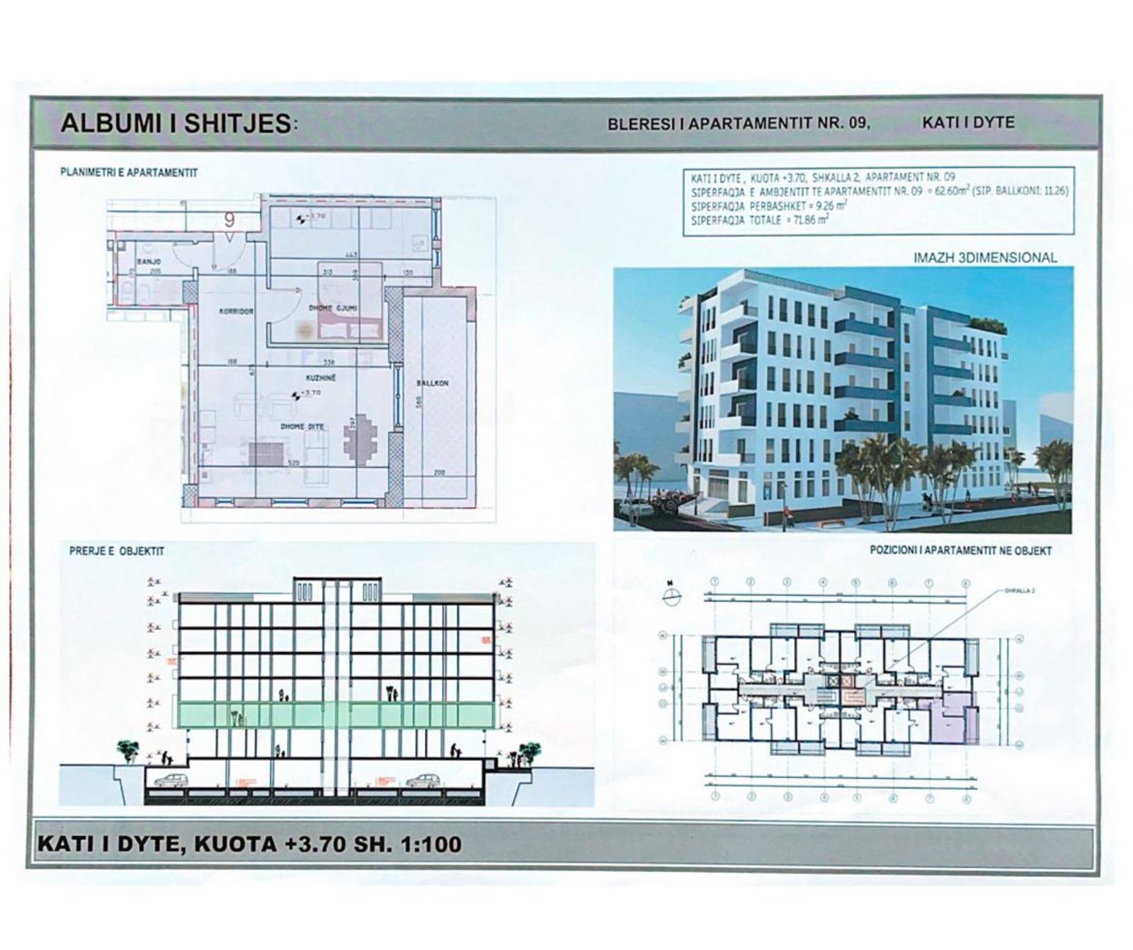 Wohnung 1+1 zum Kauf in Golem, Durrës, 62 m², Meerblick — Foto 3 von 4