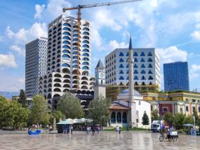 The Book Building and the towers on Skanderbeg Square, Tirana — BBB2021
