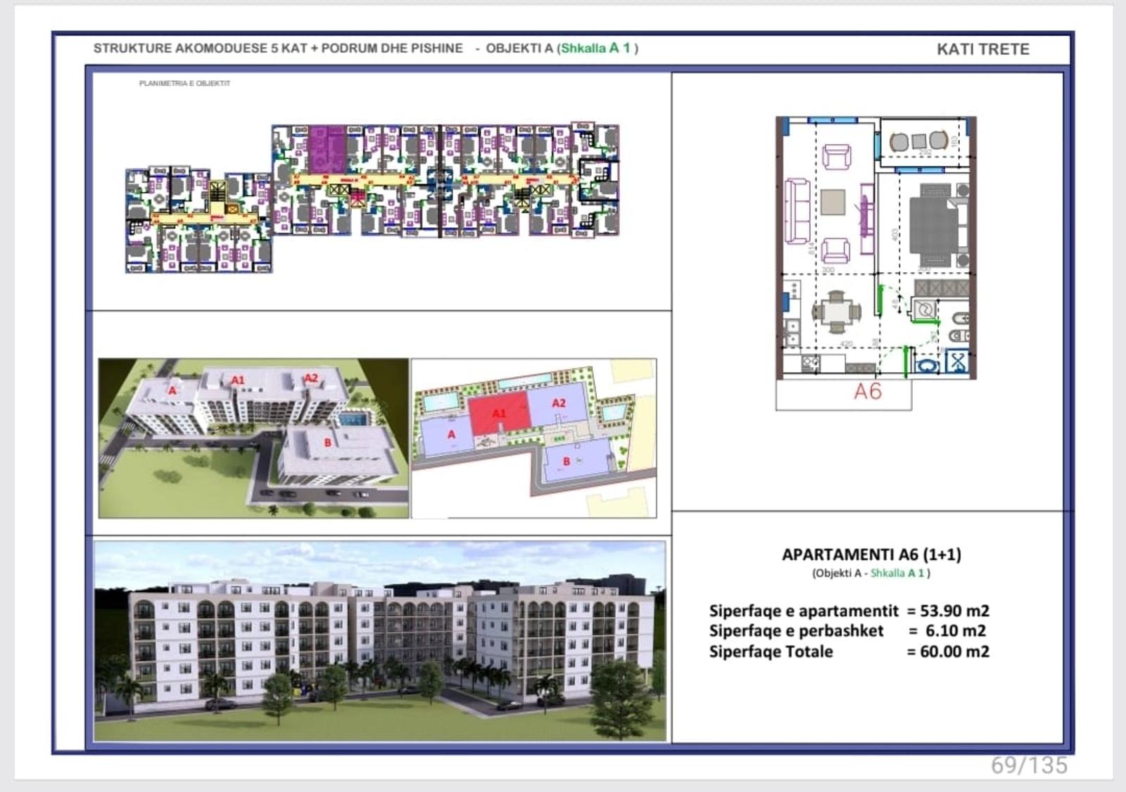 Wohnung 1+1 zum Kauf in Golem, Durrës, 60 m², Neubau