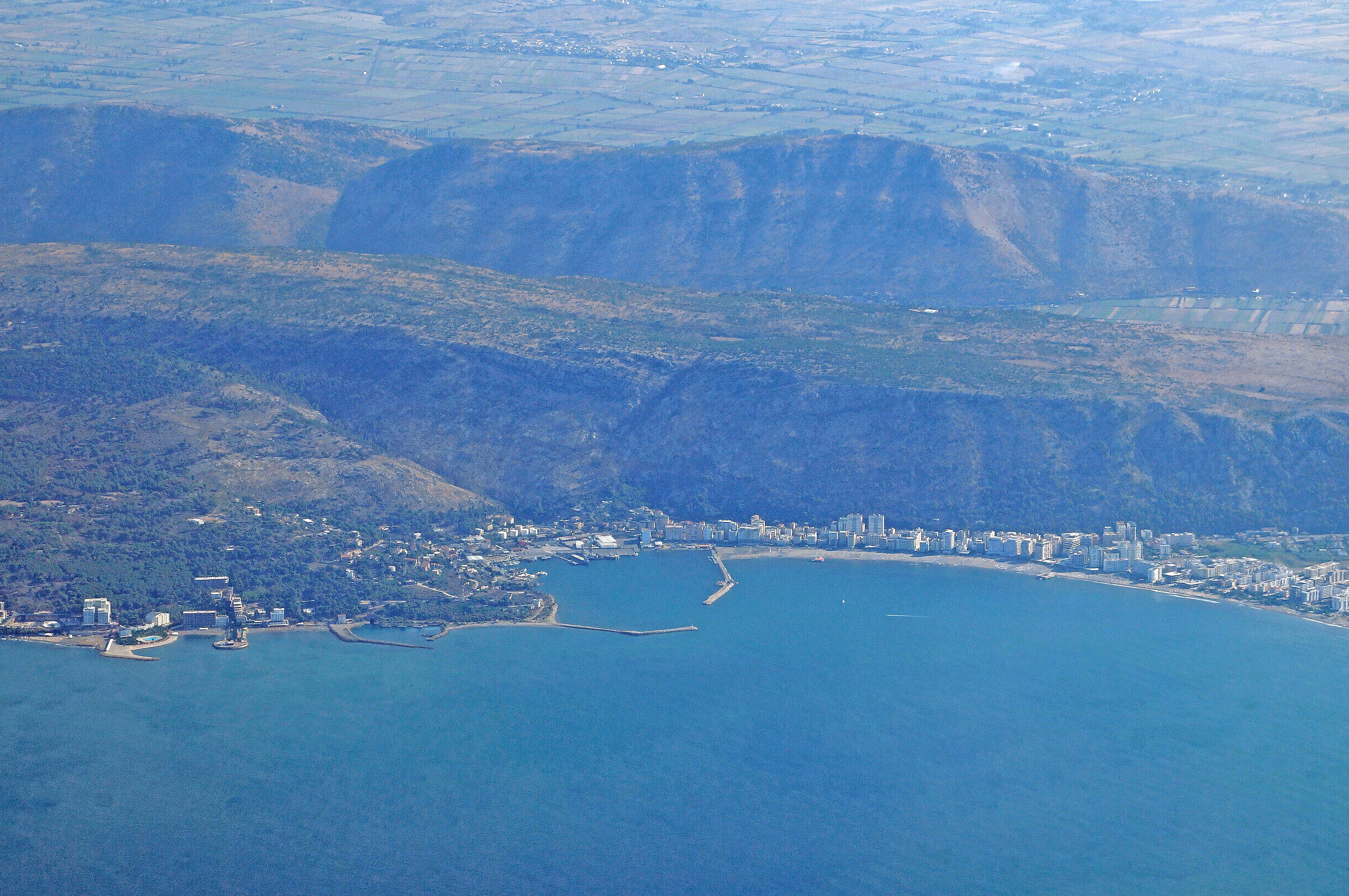 Shëngjin seen from the air — Albinfo
