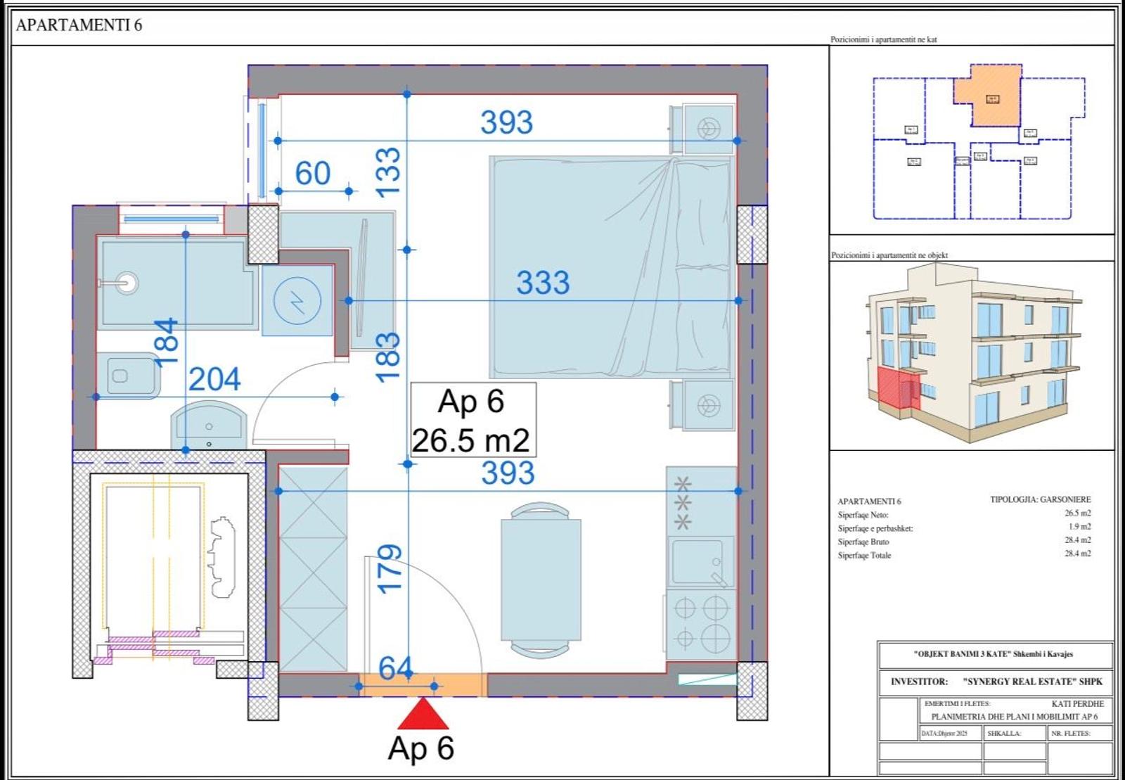 Studio for sale in Shkëmbi, Durres, 28.4 m², new build — photo 1 of 9